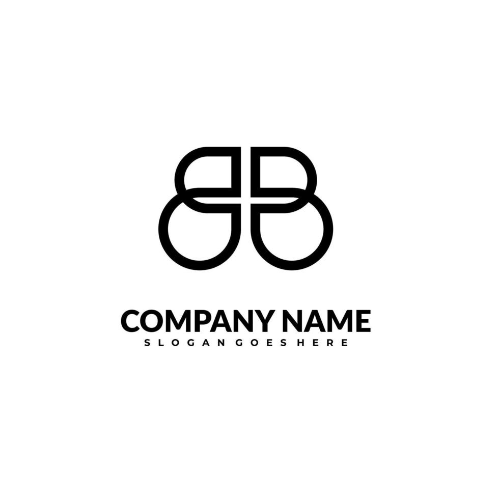 modern eerste bb logo brief gemakkelijk en creatief ontwerp concept vector