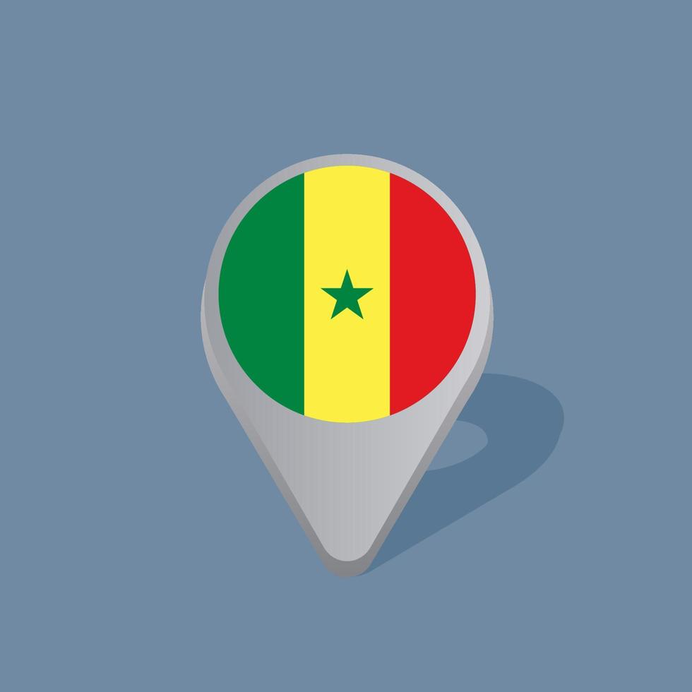 illustratie van Senegal vlag sjabloon vector