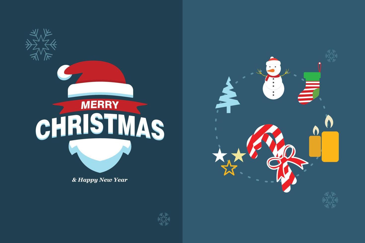 vrolijk Kerstmis kaart met elegent ontwerp en typografie vector