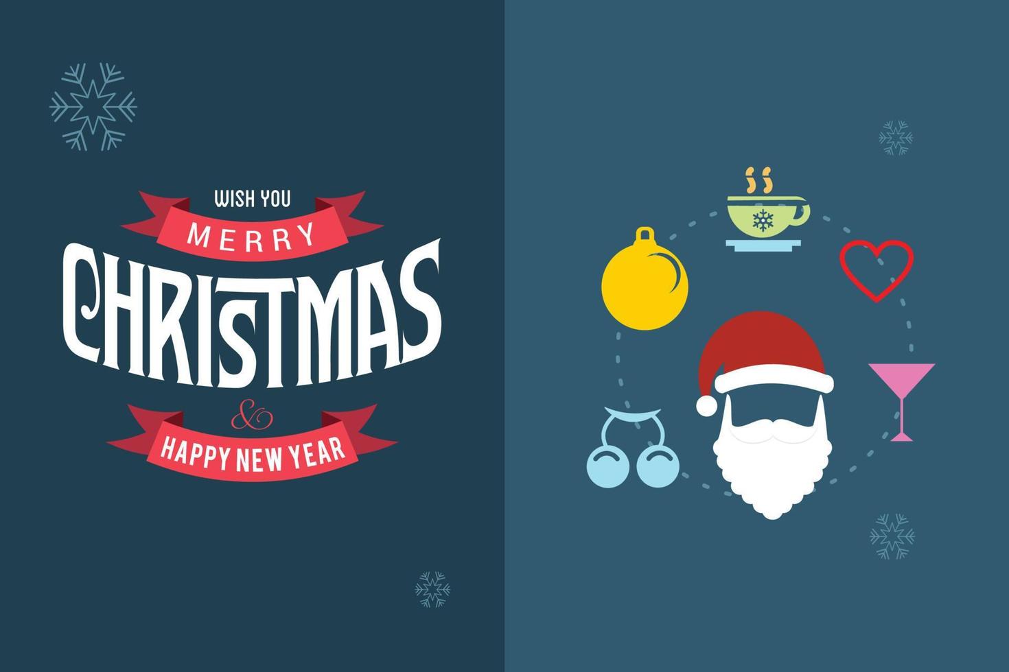 vrolijk Kerstmis kaart met elegent ontwerp en typografie vector