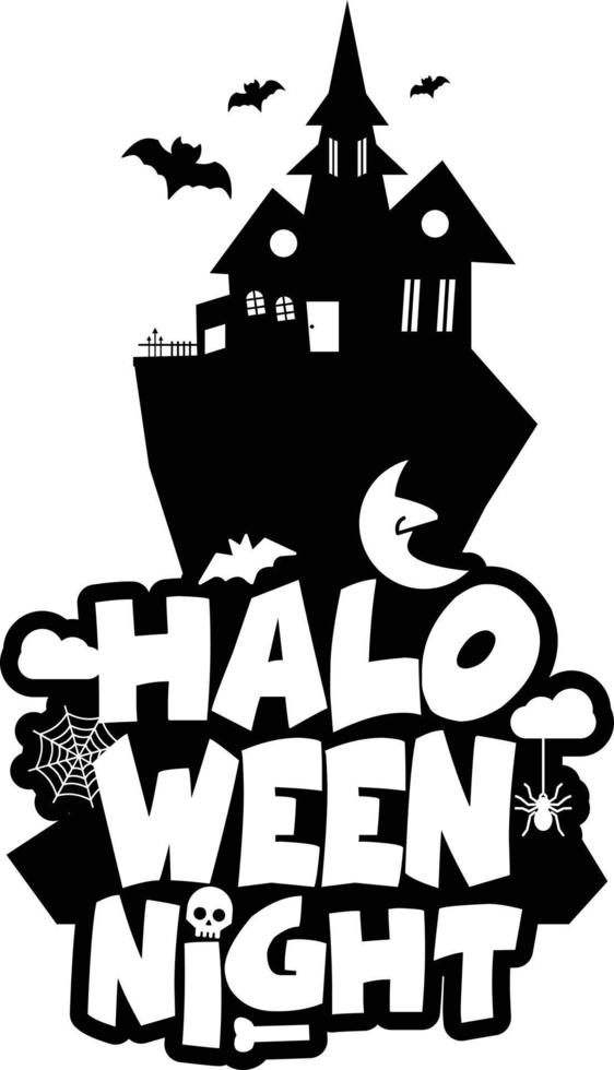 halloween ontwerp met typografie en wit achtergrond vector