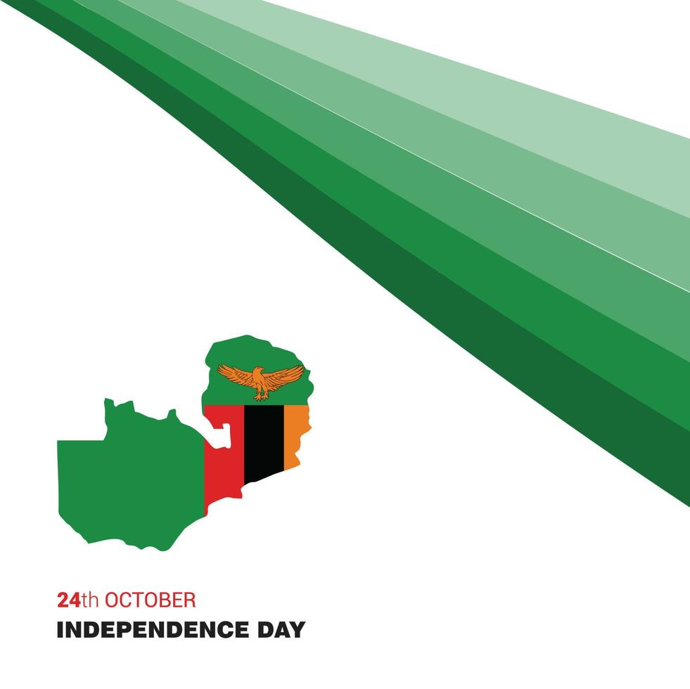 Zambia onafhankelijkheid dag ontwerp kaart vector