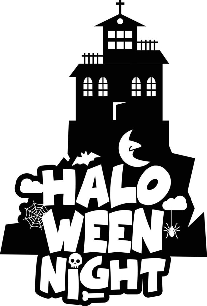 halloween ontwerp met typografie en wit achtergrond vector