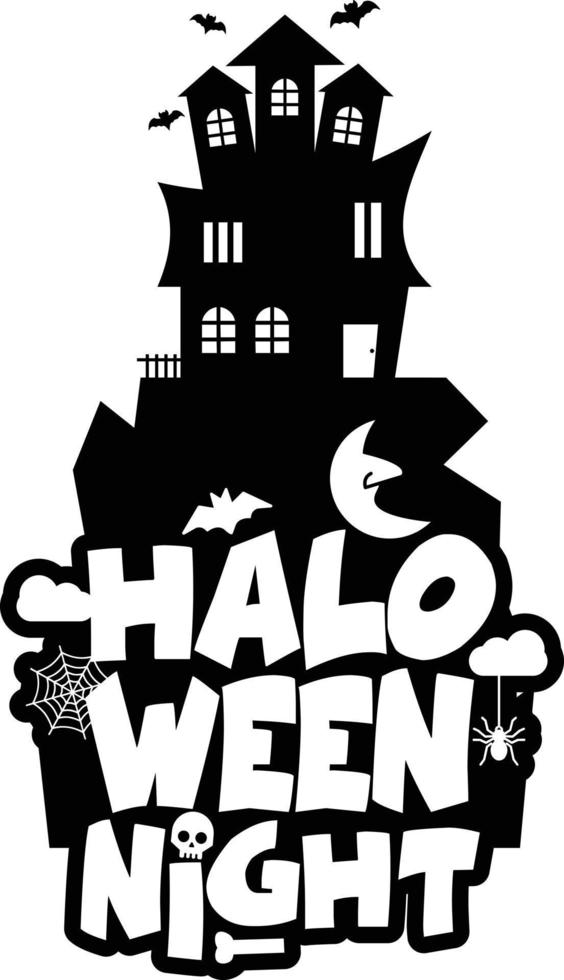 halloween ontwerp met typografie en wit achtergrond vector