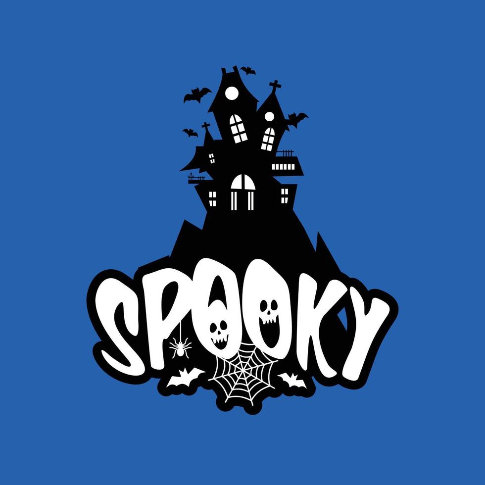 spookachtig pret met typografie ontwerp vector