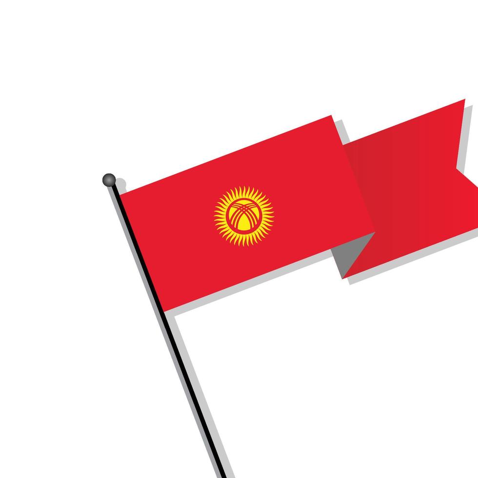 illustratie van Kirgizië vlag sjabloon vector
