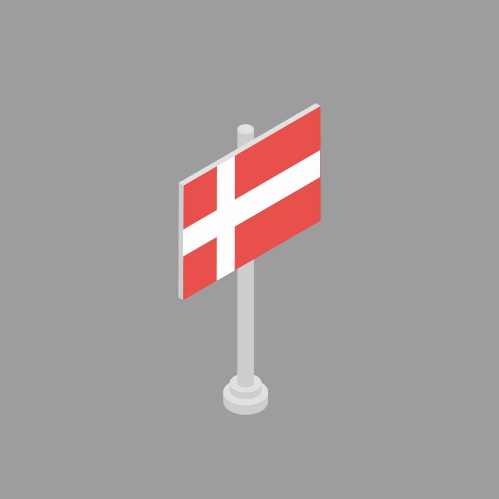 illustratie van Denemarken vlag sjabloon vector