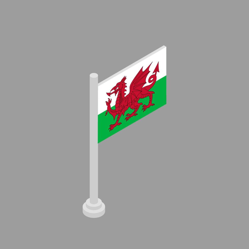 illustratie van Wales vlag sjabloon vector