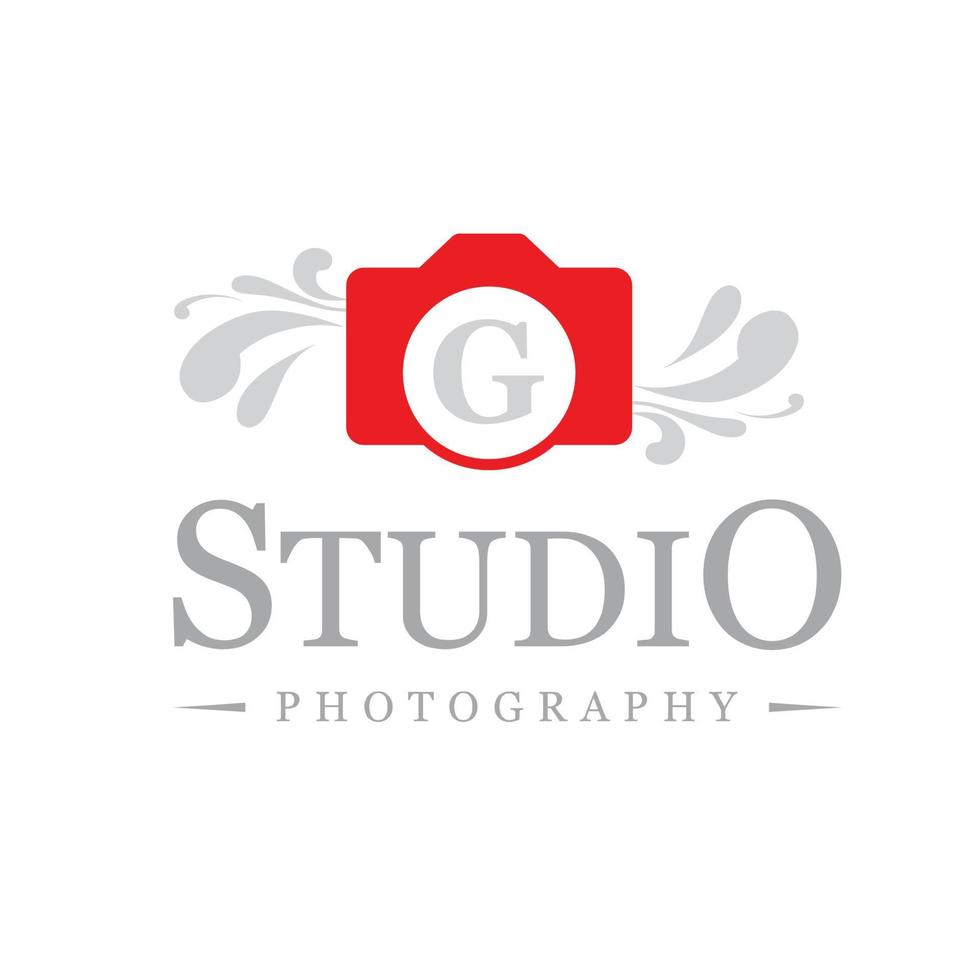 fotografisch studio logo ontwerp met typografisch vector