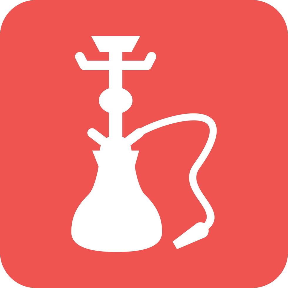 hookah glyph ronde achtergrond icoon vector