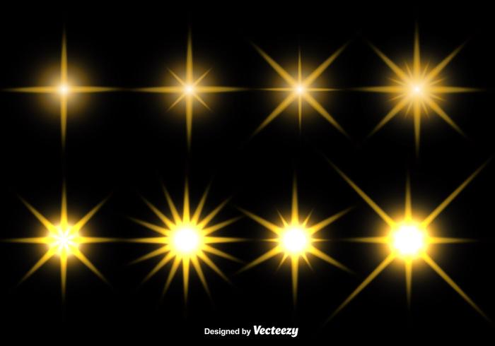 Set Glowing Stars Vector Pictogrammen