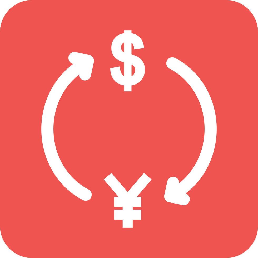 dollar naar yen glyph ronde achtergrond icoon vector