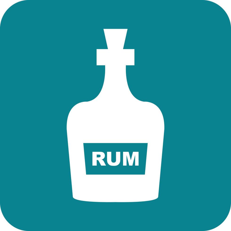 fles van rum glyph ronde achtergrond icoon vector