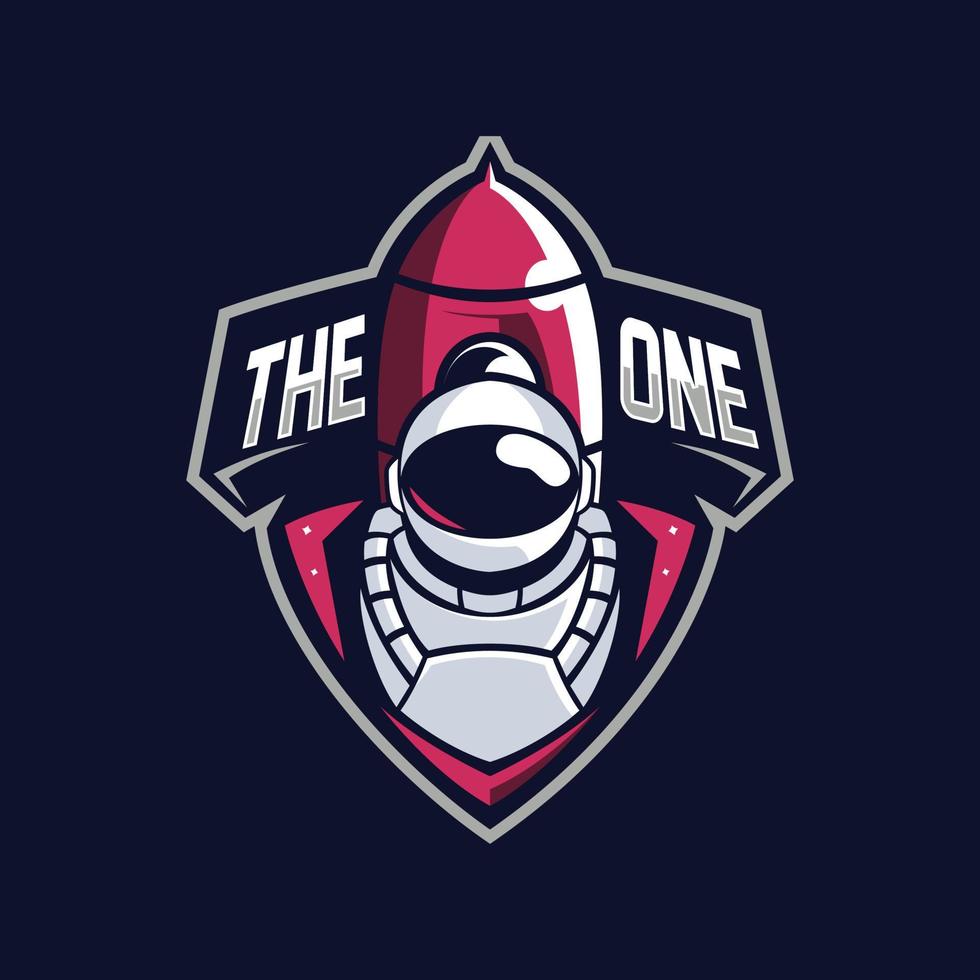 astronaut esports logo ontwerp vector