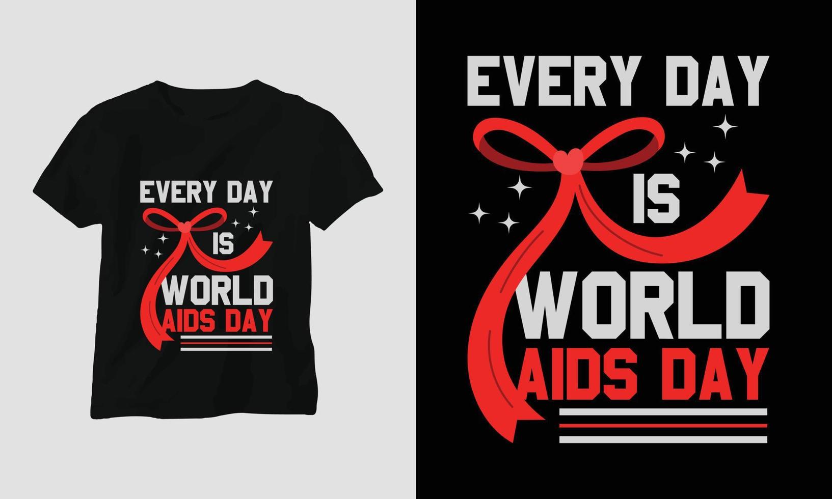 wereld AIDS dag t-shirt ontwerp met rood en roze kleuren en AIDS teken lint, condoom vector