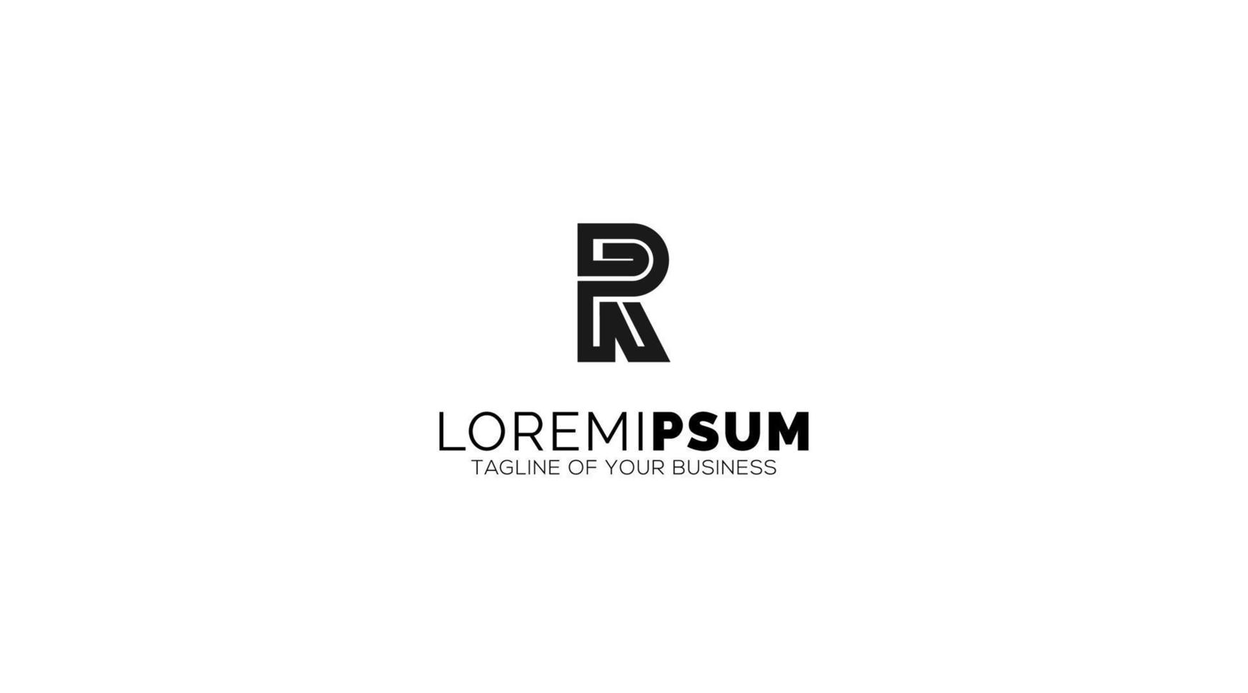 brief r negatief ruimte minimalistische logo icoon ontwerp sjabloon elementen vector