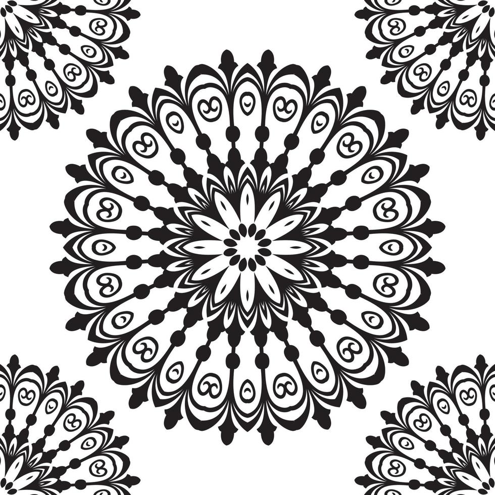 mandala patroon voor henna, mehndi, tatoeëren, decoratie. decoratief ornament in etnisch oosters stijl. schets tekening hand- trek vector illustratie kleur bladzijde