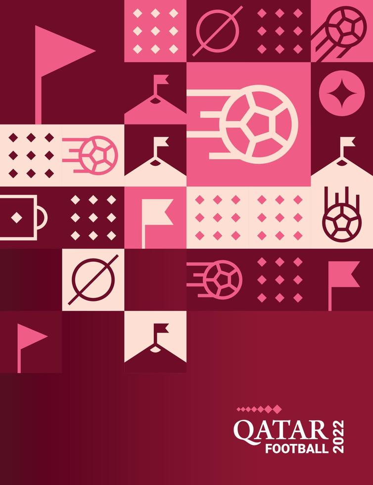 meetkundig poster Amerikaans voetbal doha qatar 2022 creatief. voetbal web folder sjabloon achtergrond vector