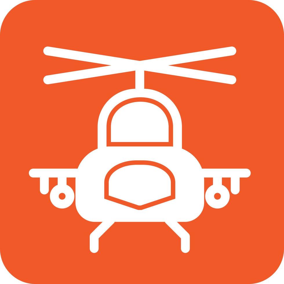 leger helikopter glyph ronde achtergrond icoon vector