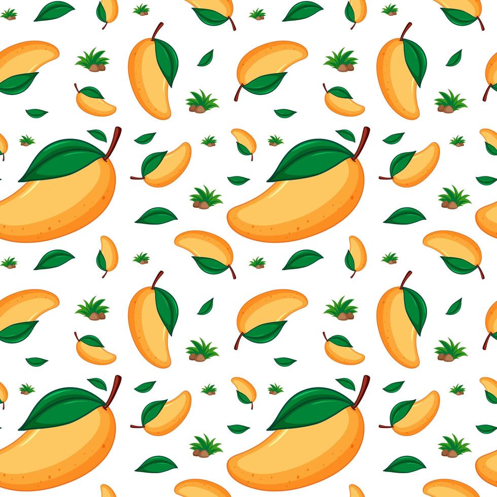 mango fruit naadloze patroon achtergrond vector