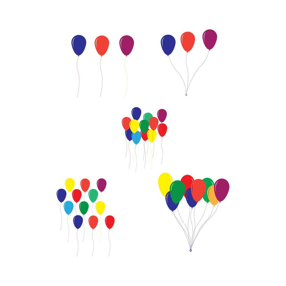 vliegende vector feestelijke ballonnen glanzend met glanzende ballonnen voor vakantie