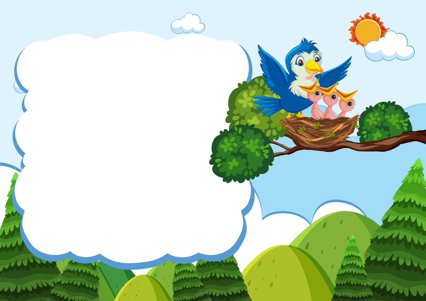 hatchling vogels ontwerp met lege banner vector