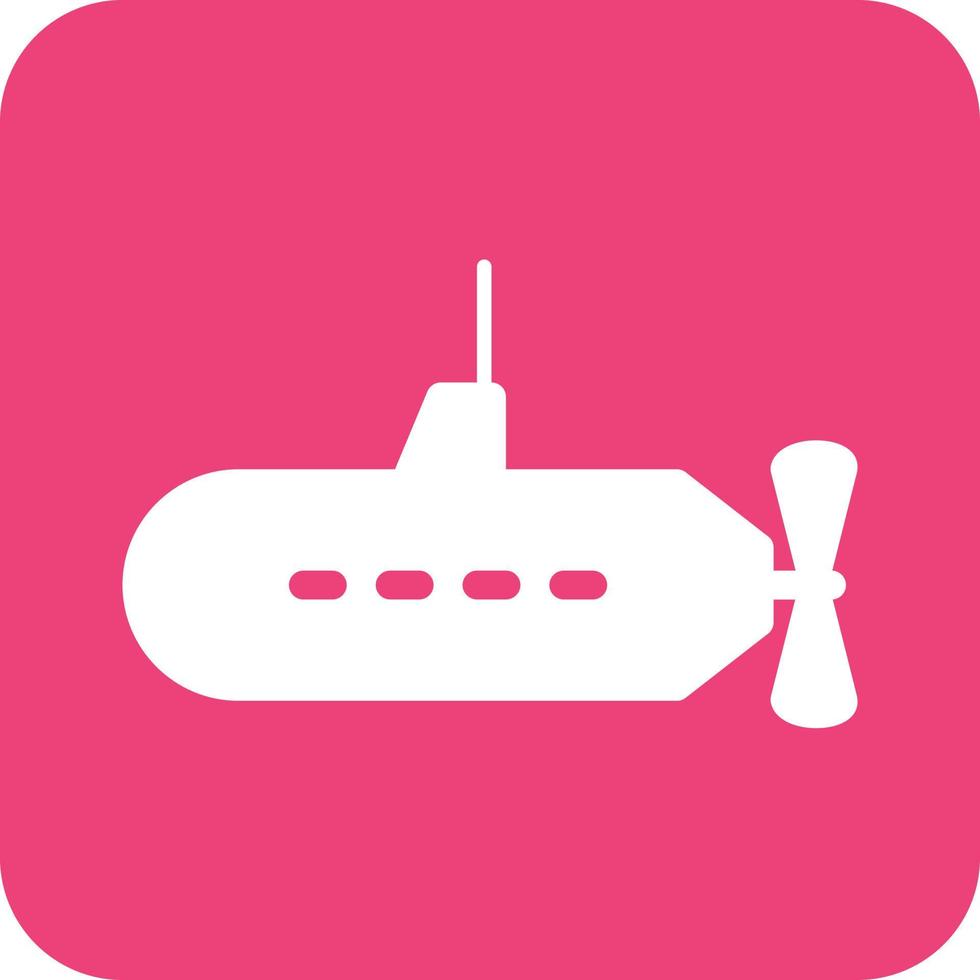 onderzeeër glyph ronde achtergrond icoon vector