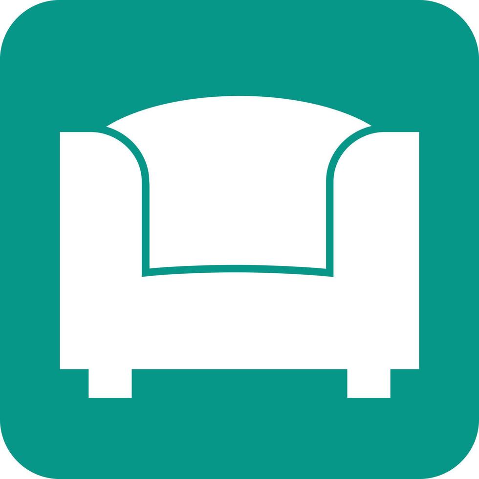 single sofa glyph ronde achtergrond icoon vector