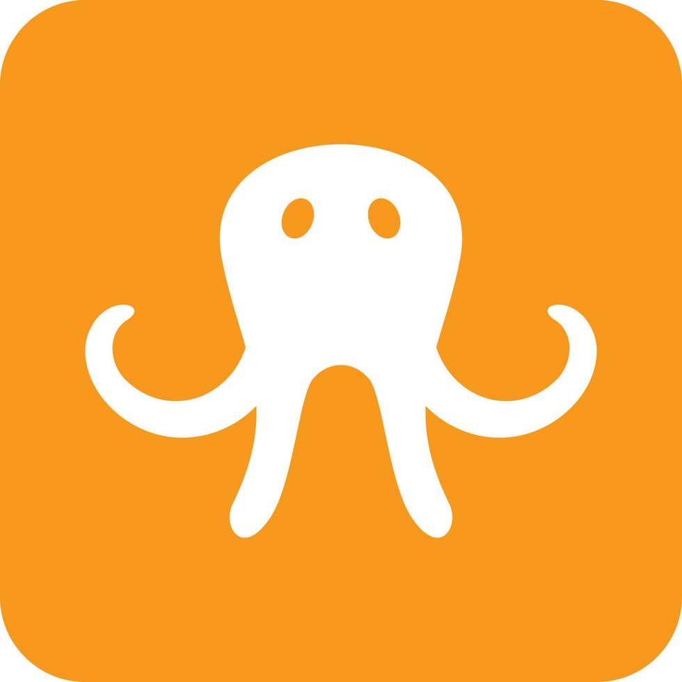 Octopus gezicht glyph ronde achtergrond icoon vector