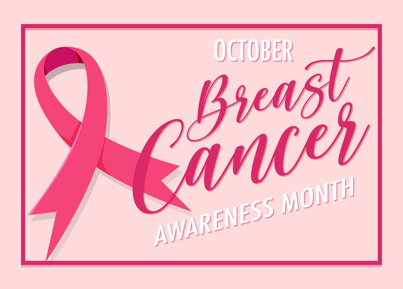 borstkanker bewustzijn maand banner vector