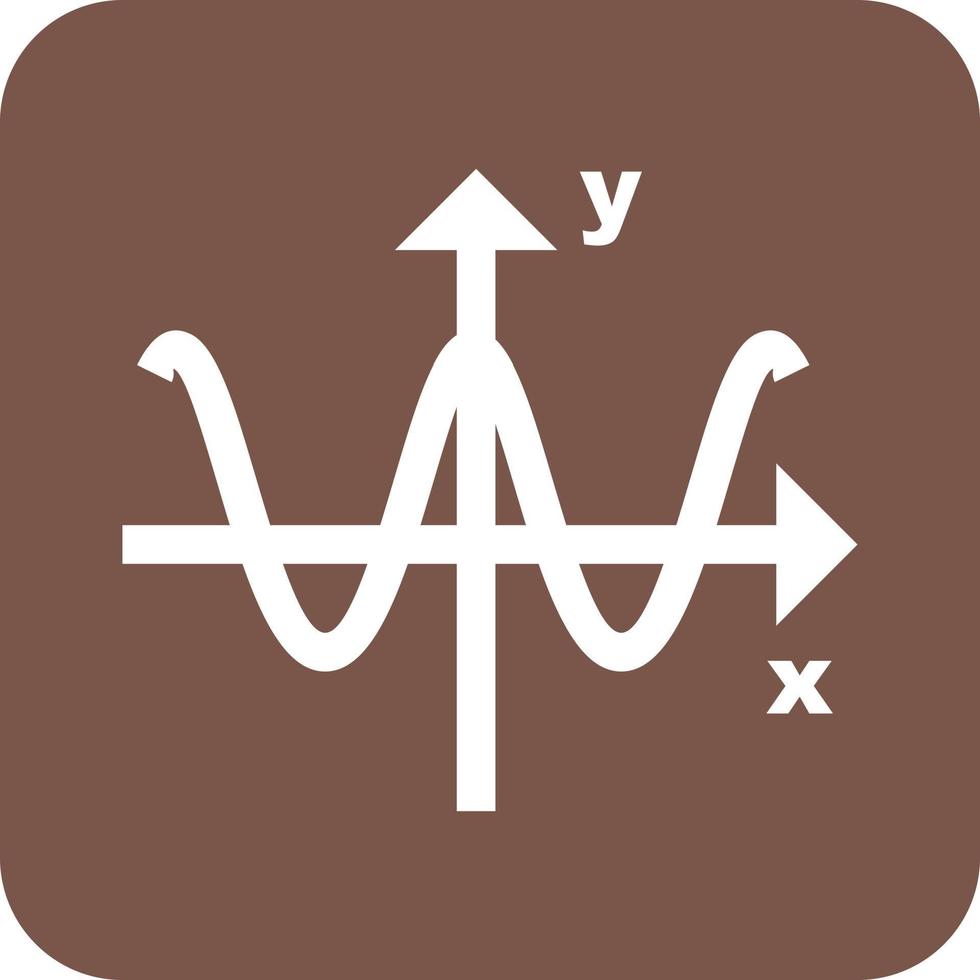 cosinus diagram glyph ronde achtergrond icoon vector