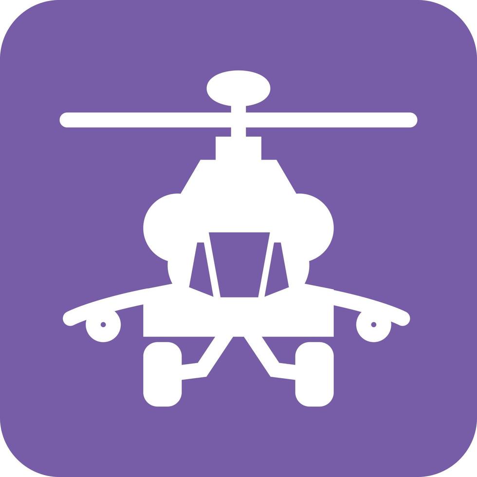 helikopter ii glyph ronde achtergrond icoon vector