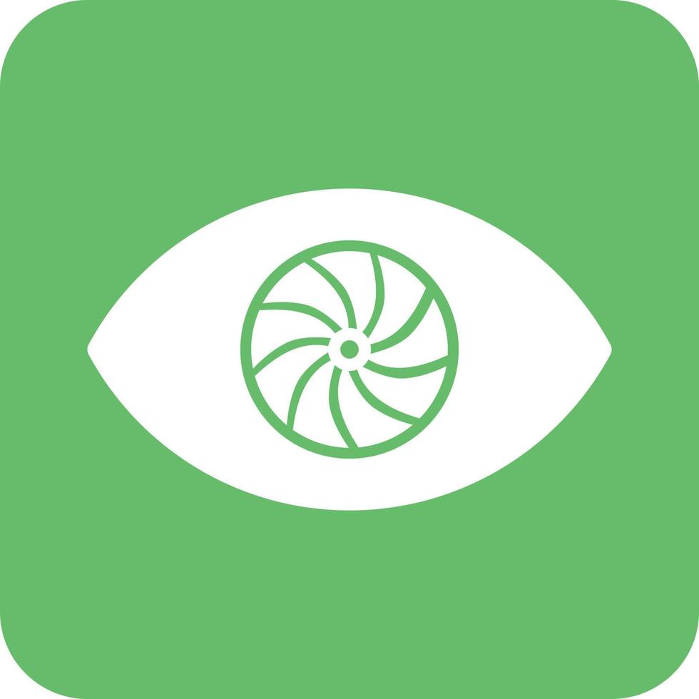 oog glyph ronde achtergrond icoon vector