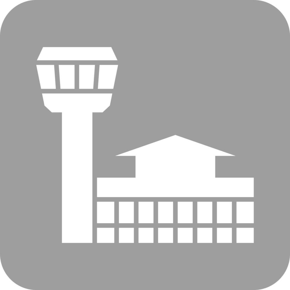 luchthaven gebouw glyph ronde achtergrond icoon vector