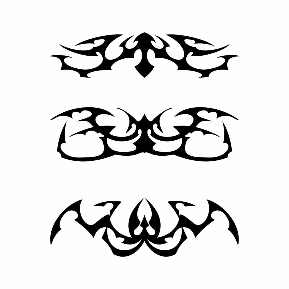tribal kunst tatoeages reeks met Maori etnisch elementen vector