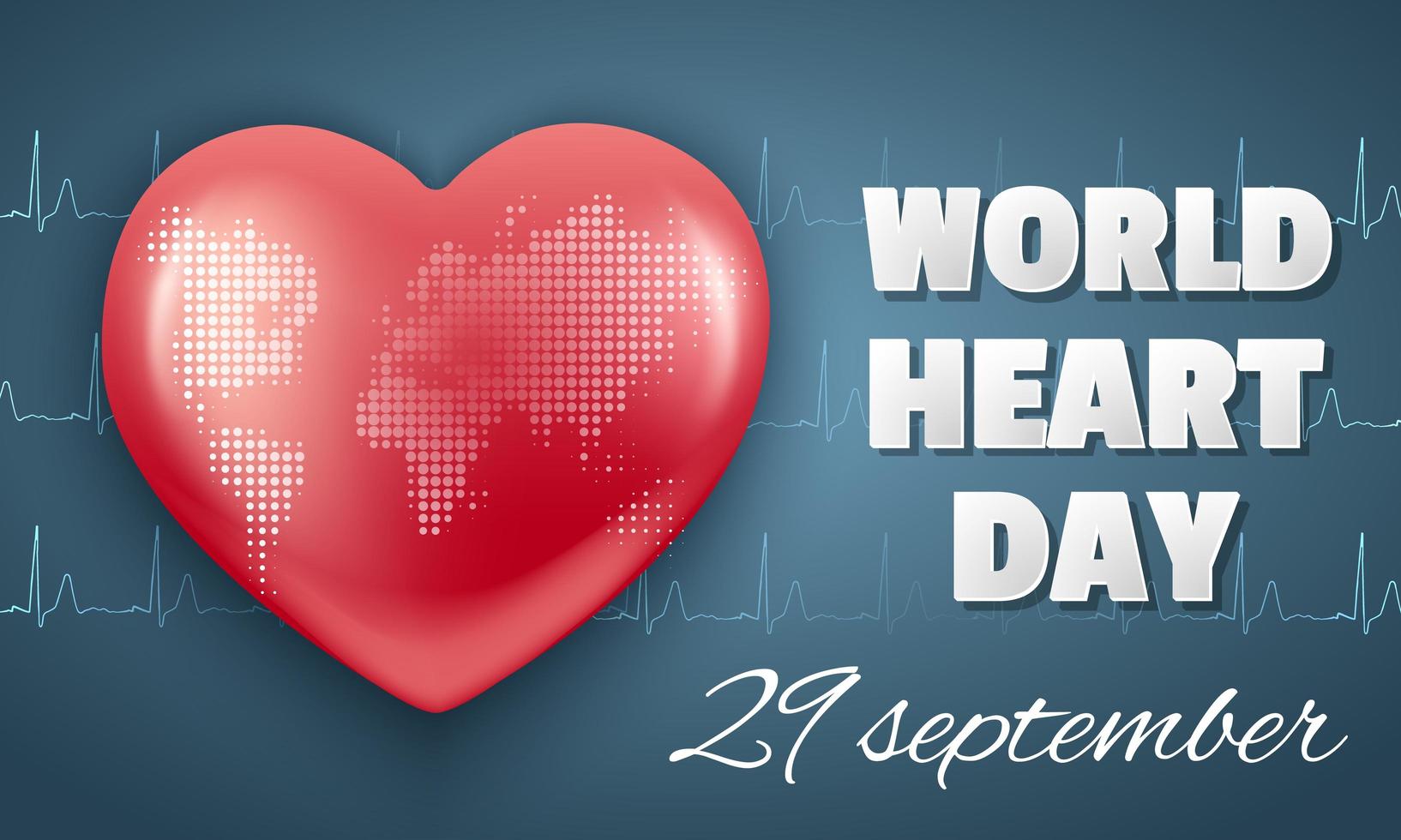 wereld hart dag banner vector