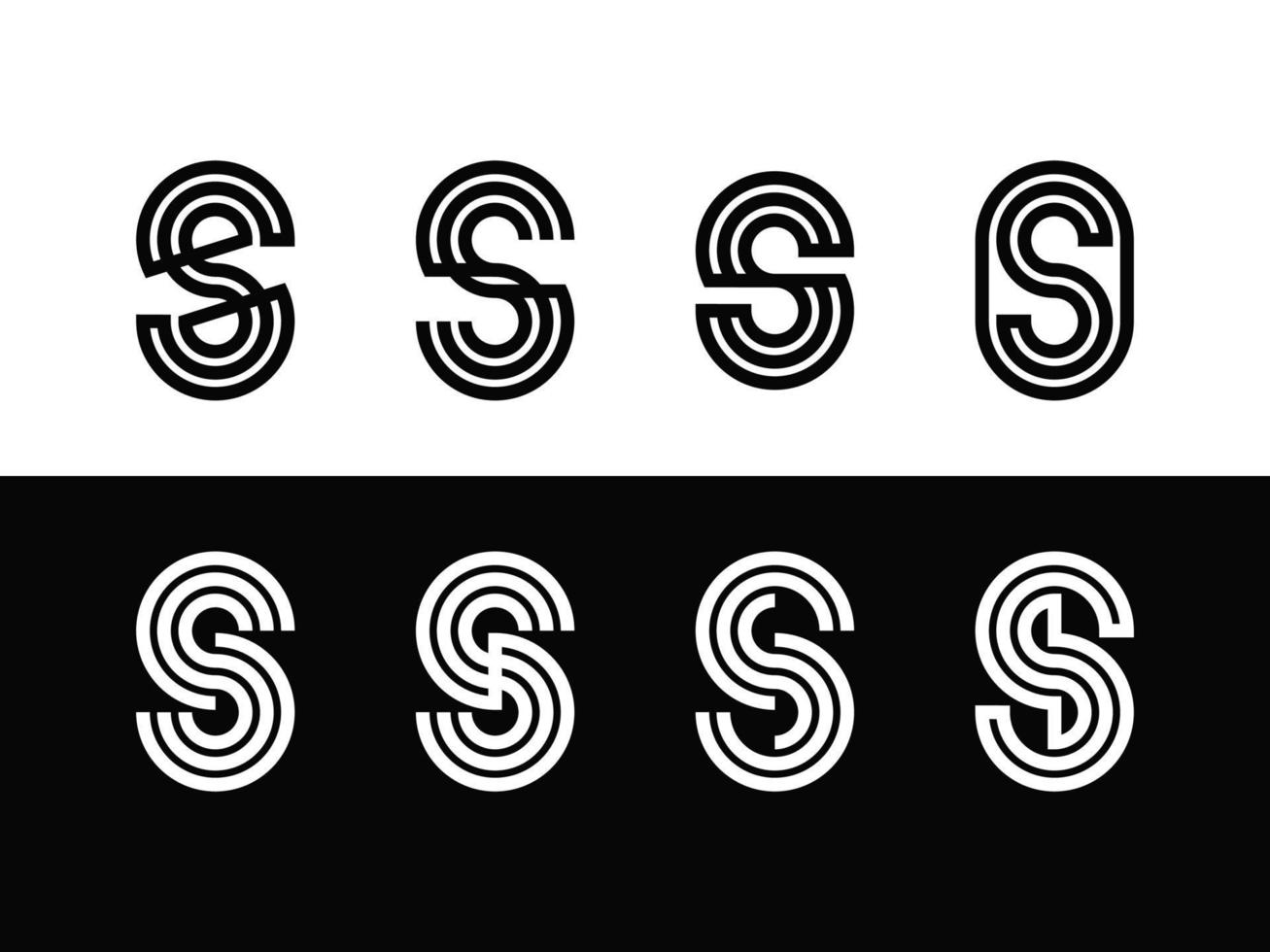reeks van brief s logo ontwerp bundel. logo kan worden gebruikt voor zakelijke of merk identiteit, icoon, monogram, teken, en meetkundig vorm vector