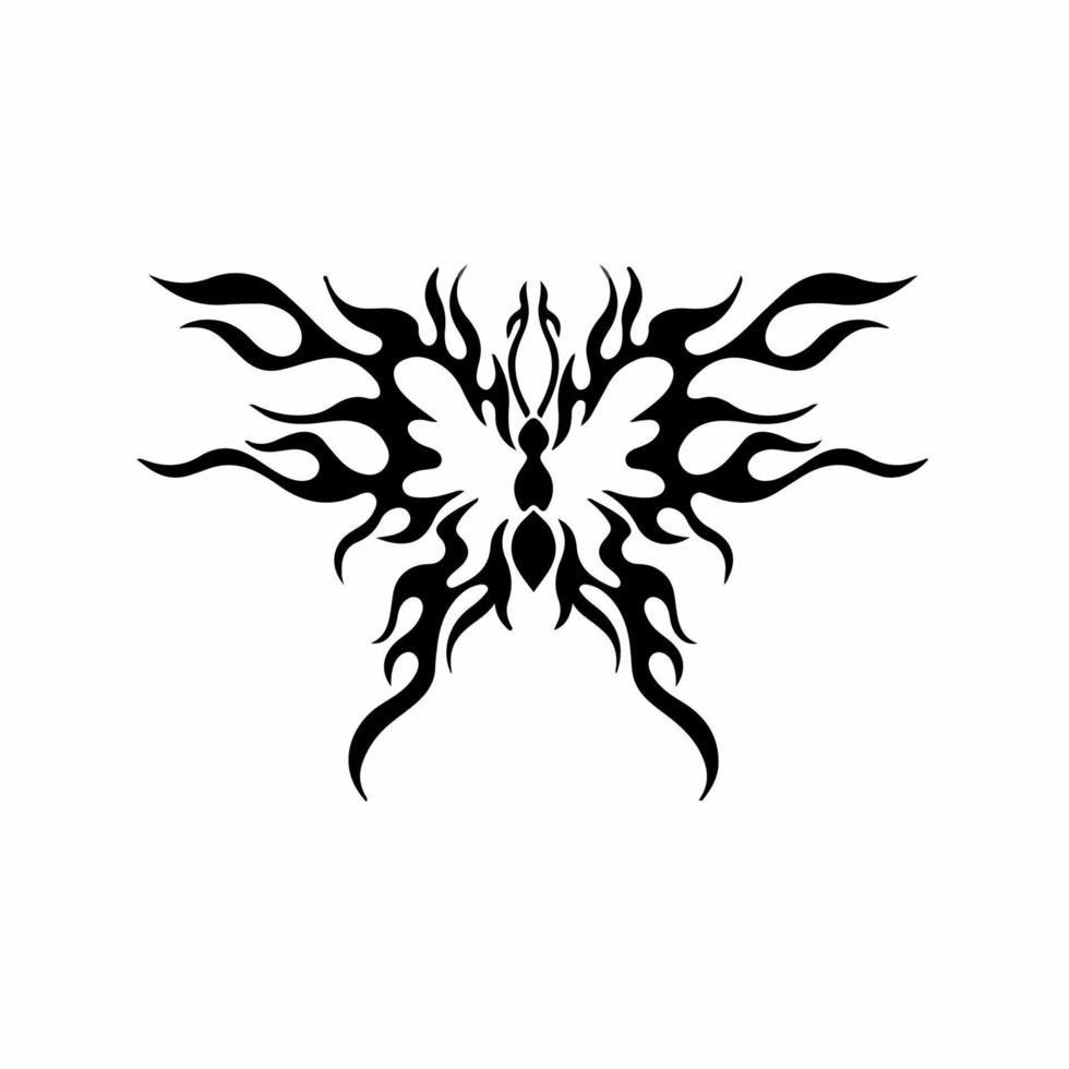 tribal vlinder logo symbool. stencil ontwerp. tatoeëren vector illustratie.