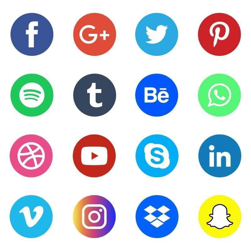 sociale media iconen set vector