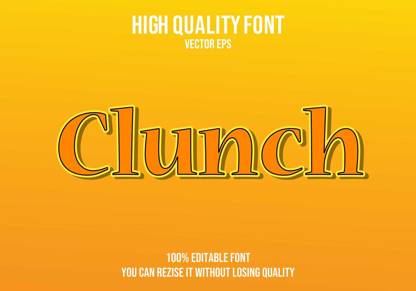 clunch bewerkbaar teksteffect vector