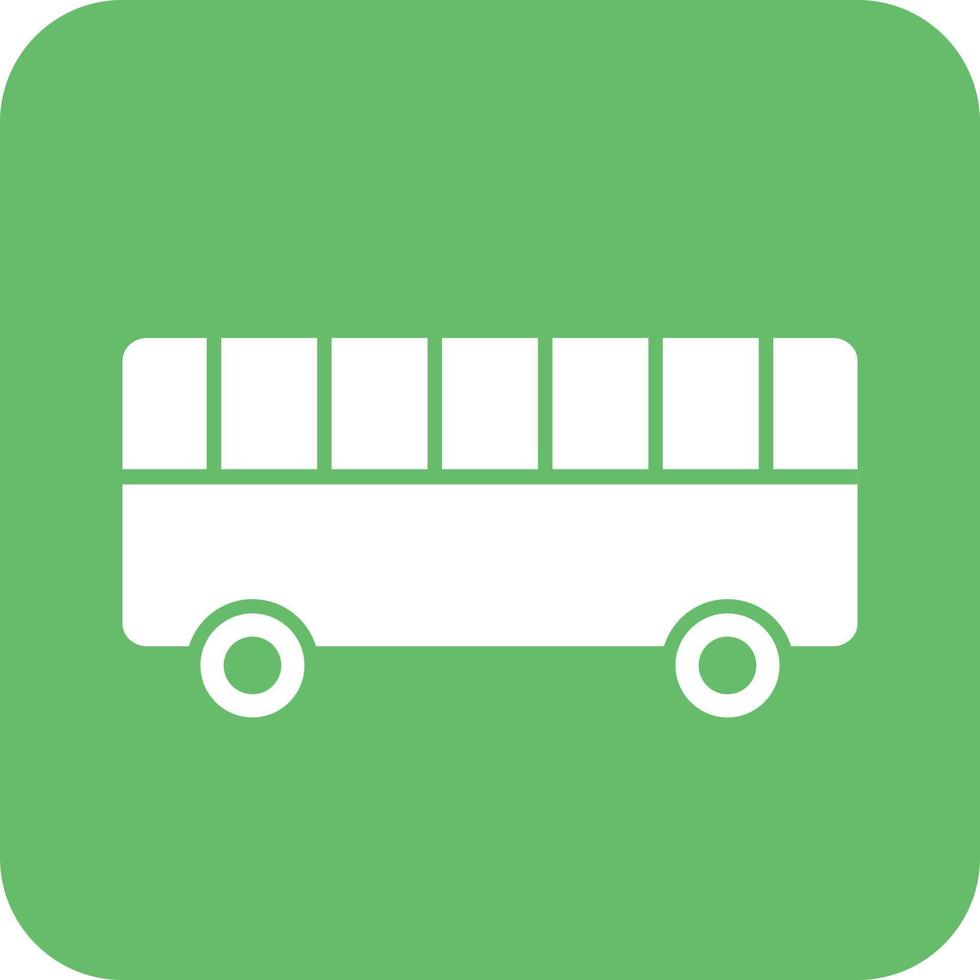 speelgoed- bus glyph ronde achtergrond icoon vector