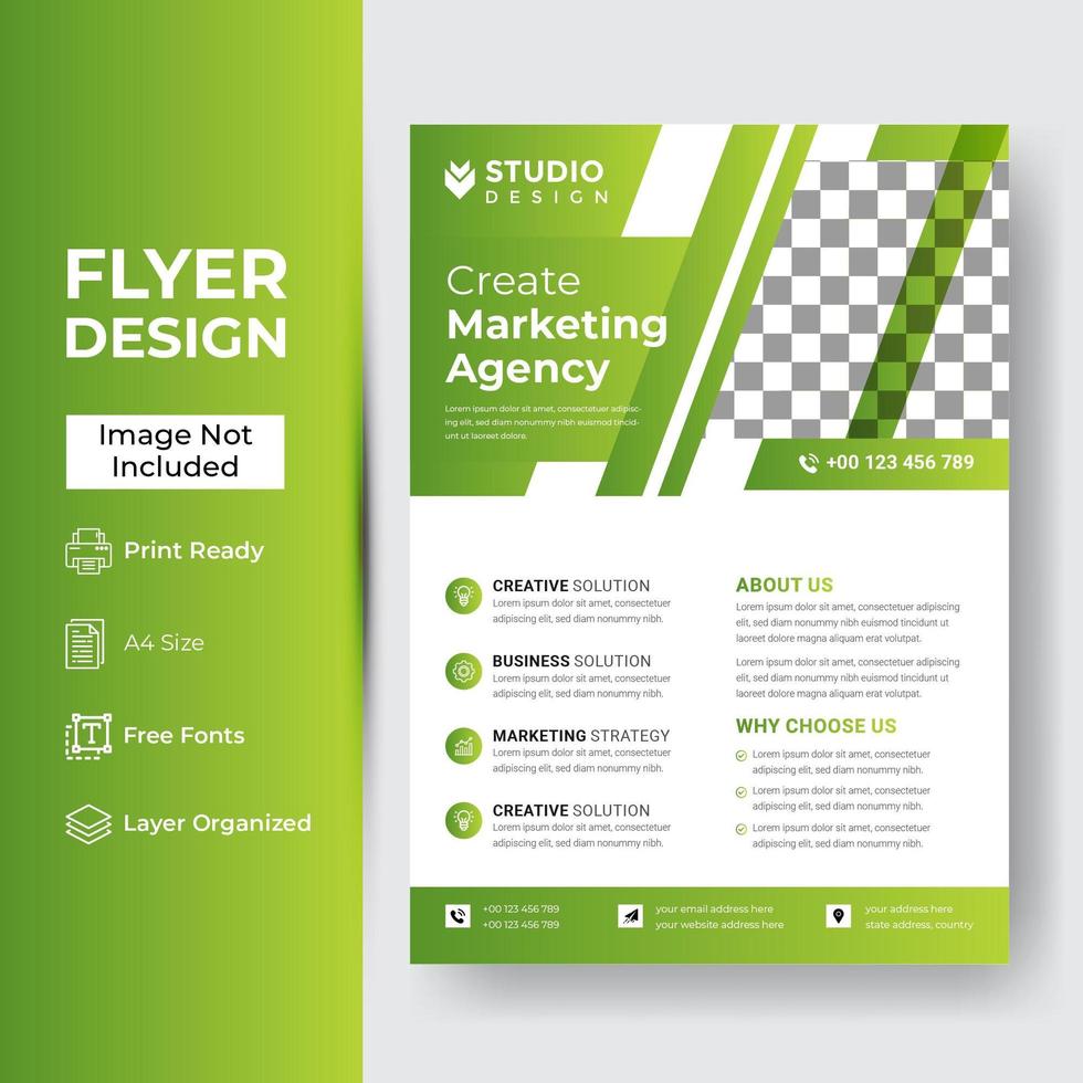 corporate flyer ontwerpsjablonen lichtgroen vector