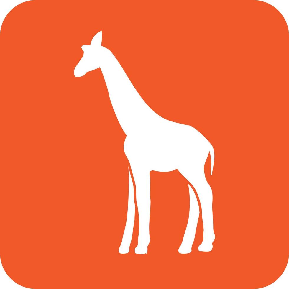 giraffe glyph ronde achtergrond icoon vector