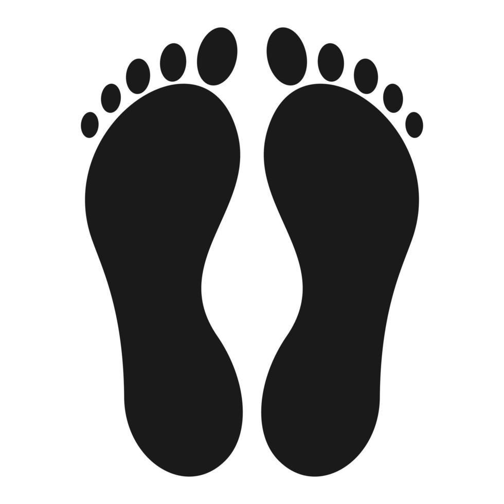 menselijk voetafdruk. indruk links door een voet Aan de grond of een oppervlak. vector illustratie.