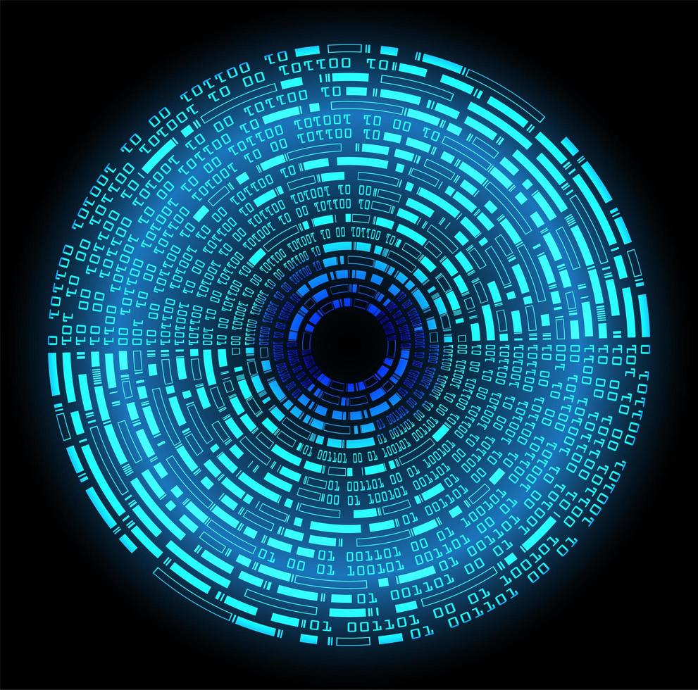 blauw oog cyber circuit toekomstige technische achtergrond vector