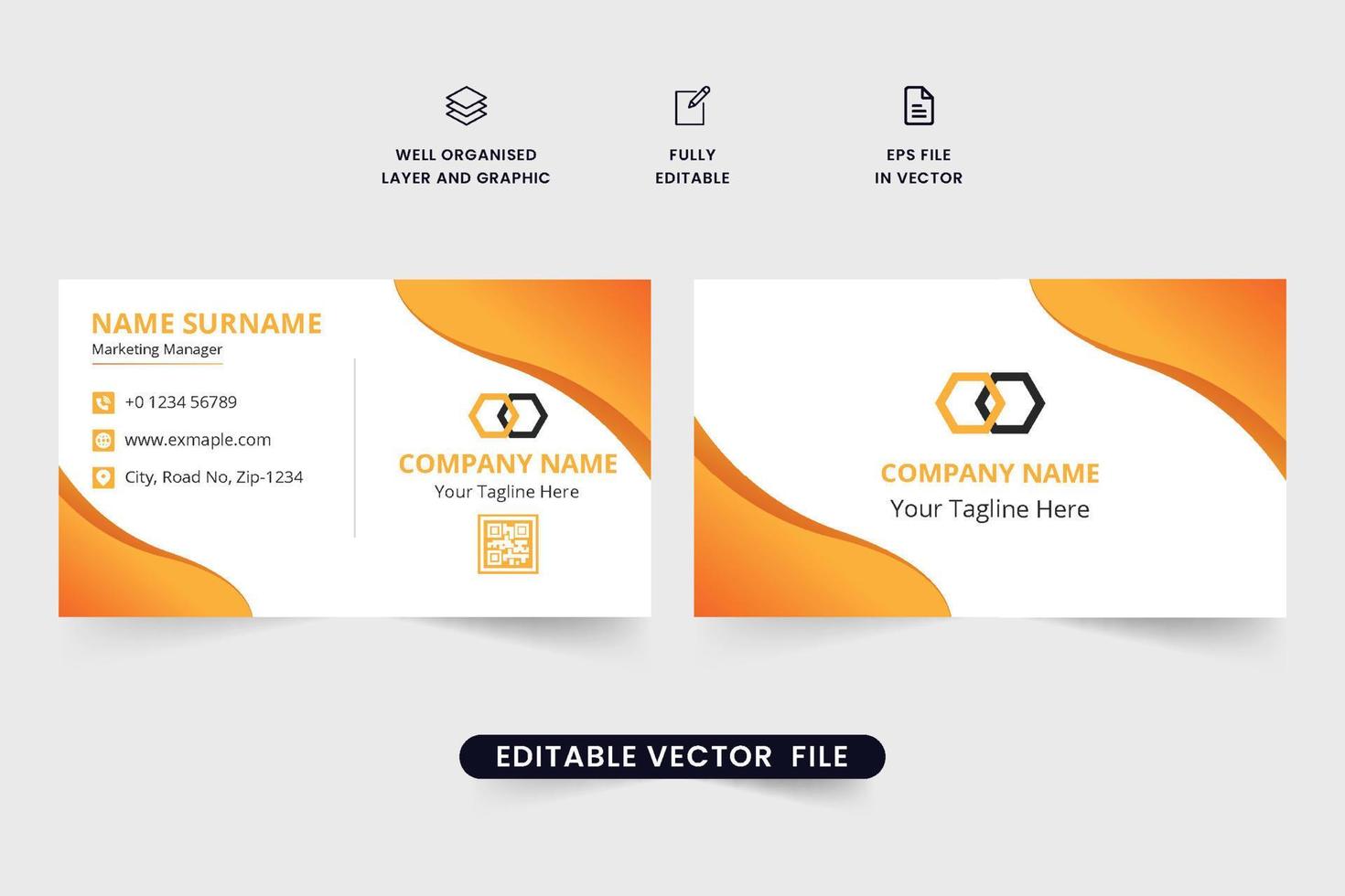 luxe bedrijf kaart decoratie met gouden kleur. modern bezoekende kaart en branding identiteit sjabloon vector voor zakelijke bedrijf. dubbelzijdig zakelijke identiteit kaart ontwerp met abstract vormen.