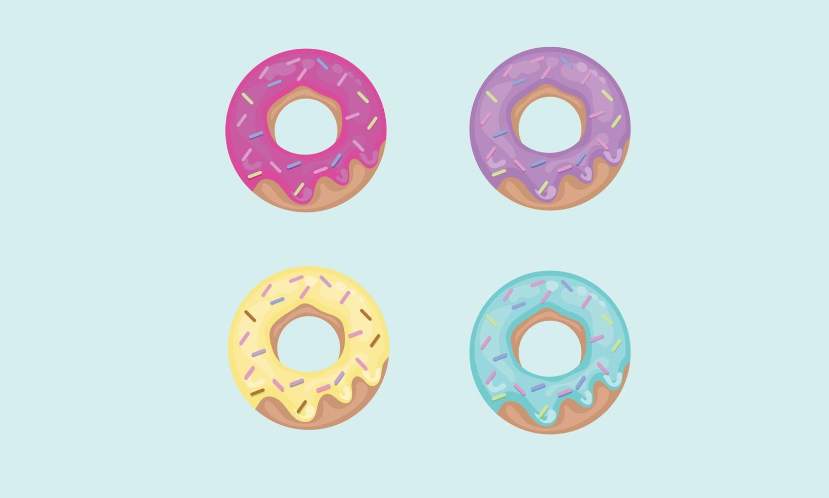 donut set. gekleurde donuts. vector