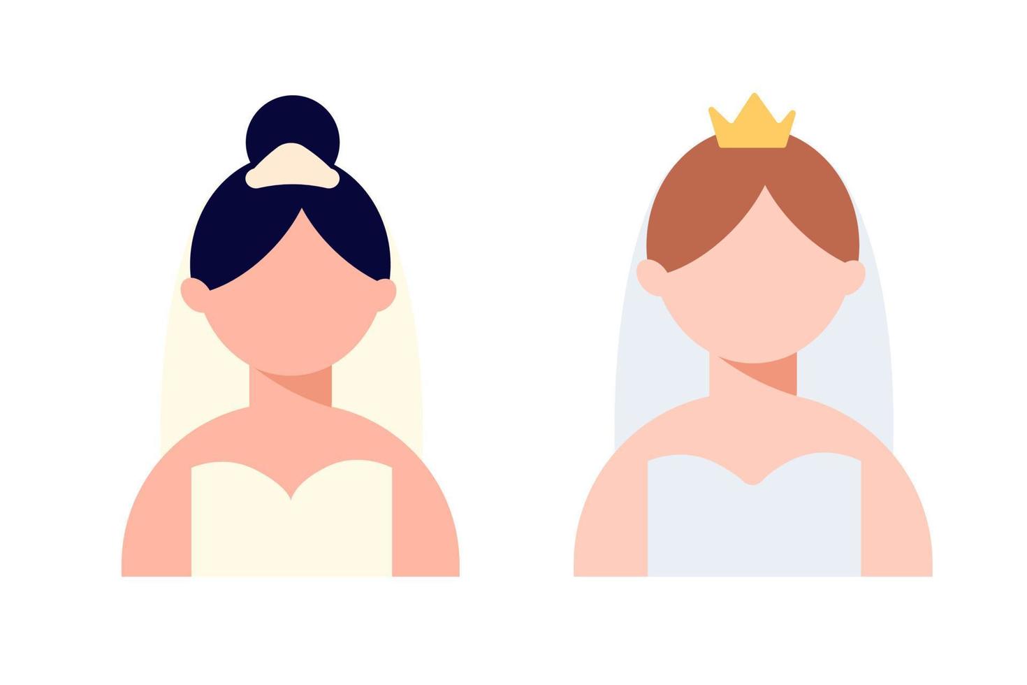 bruid en bruidegom van een vrouw. vector illustratie.