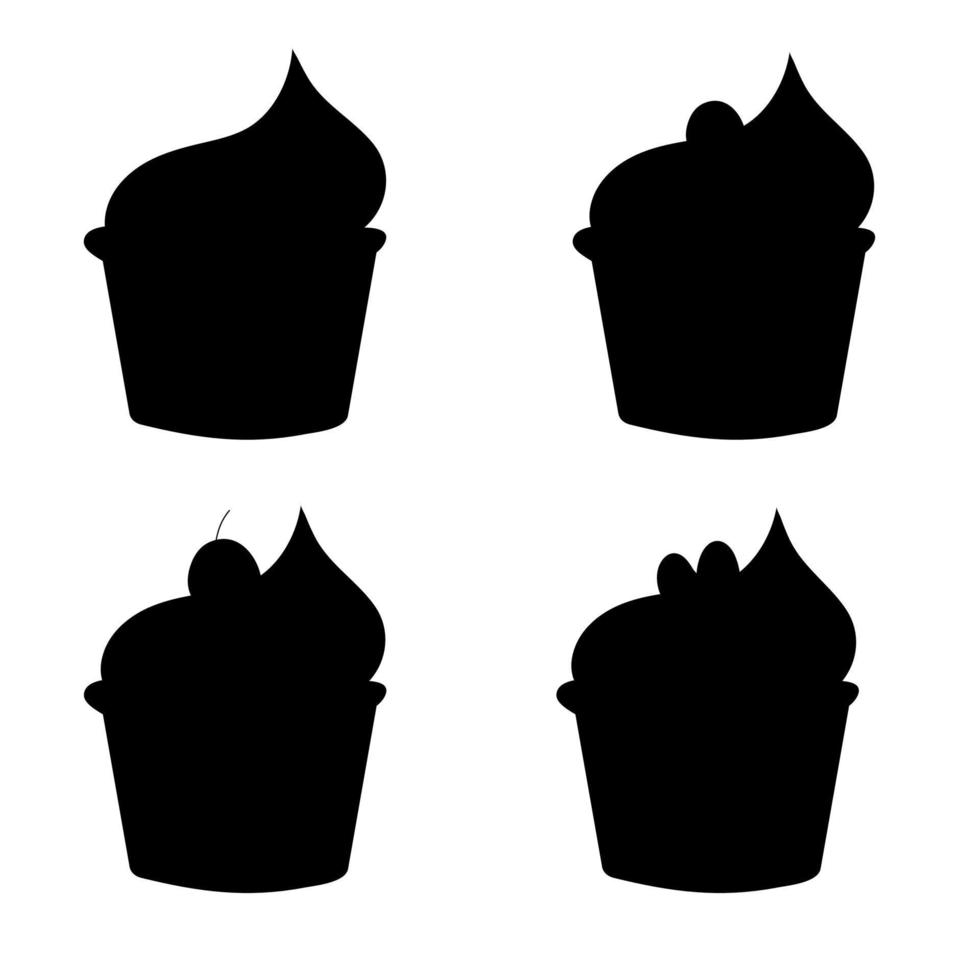 silhouet koekje set. toetje vector illustratie ontwerp