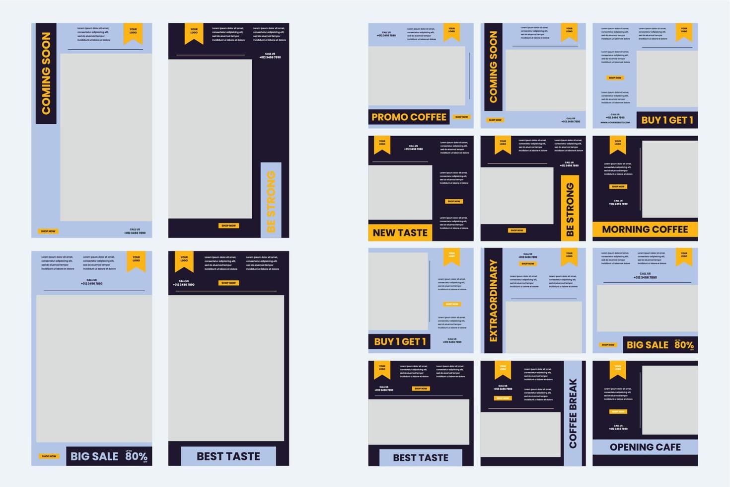 mode ontwerp sociaal media voeden en verhaal sjabloon voor bedrijf vector